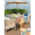 thumbnail image 4 of Outdoor Tablecloth with Umbrella Hole & Zipper, Orange Green Yellow Palm Leaves Rectangle Tablecloth 52x70 Inch, Summer Botanical Tropical Leaf Patio Table Cover Waterproof Table Cloth for Picnic, 4 of 7