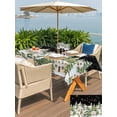 thumbnail image 4 of Outdoor Tablecloth with Umbrella Hole and Zipper, Christmas Rectangle Table Cloth 60x84 Inch Waterproof Tablecloth, Winter Xmas Trees Snowflakes Country Cabin Black Picnic Table Cover for Patio, 4 of 7
