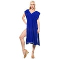 thumbnail image 4 of HAPPY BAY Women's Beachwear Summer Swim Beach Dress Cover ups for Swimwear Women Short Front Tie Swimsuit Coverups for Women M-L Mary Blue_AC111, 4 of 5