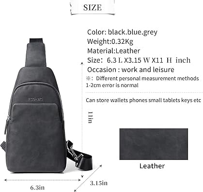 FSD.WG Men's Multi-Functional Sling Bag, Water-Resistant Crossbody Bag for Travel & Daily Use