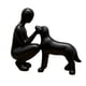 thumbnail image 1 of Figura decorativa de escritorio conmemorativa de hombre y perro, ideal para hoteles. Negro, 1 of 9