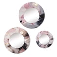 thumbnail image 2 of Designart "Solid Marble Artistry III" Abstract Marble Round Mirror Set Of 3 - Modern Pink Round Bathroom Wall Mirror Set, 2 of 5