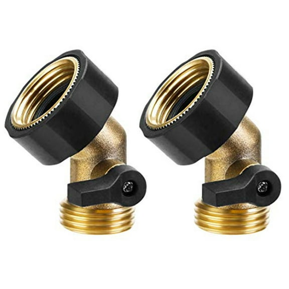 Fankenuo 3/4" Hose Shut Off Valve 45 Degree Garden Hose Elbow with Joystick Globe Valve 25mm