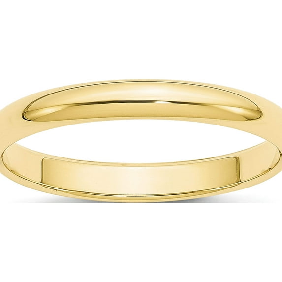 10K Yellow Gold 10Ky 3mm Half Round Band Size 8 Made In United States 1hr030-8