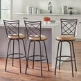 thumbnail image 2 of Simple Living Alyssa Adjustable Height Swivel Stools, Silver (Set of 3), 2 of 5