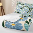 thumbnail image 4 of jejeloiu Mid-Century Floral Twin Quilt Set For Girls,Minimal Pattern Twin Coverlet Set,Blue Cream Green,2 Pieces, 4 of 7