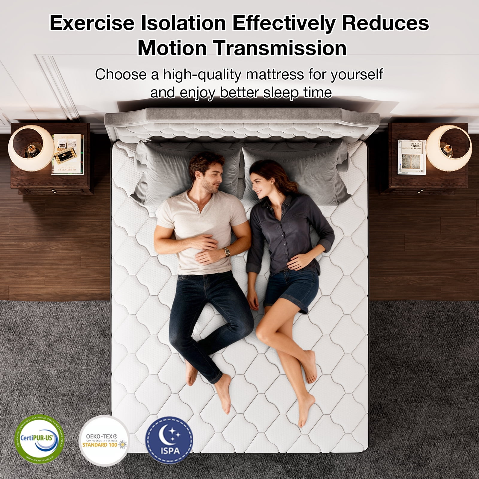 12 Inch Hybrid Memory Foam Mattress with Pocket Springs, Breathable & Skin-Friendly, Motion Isolation, Pain Relief, Strong Edge Support, Mattress in a Box, Full