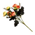 thumbnail image 2 of Inteprter Flores de rosas artificiales de seda, ramo de boda Floral, decoraciones para el hogar y fiestas Flores artificiales rojo naranja, 2 of 4