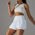 thumbnail image 4 of Women's High Waisted Workout Shorts Side Mesh Breathable 2 in 1 Athletic Yoga Shorts 2025 Summer White,XS, 4 of 6