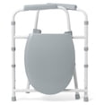 thumbnail image 4 of 3-in-1 Bedside Commode Chair with Elongated Seat – Steel Folding Frame, 7.5 QT Bucket, 350 lb Weight Capacity, Clip-On Toilet Seat, Bathroom Safety Aid for Seniors, Tool-Free Assembly, 4 of 6