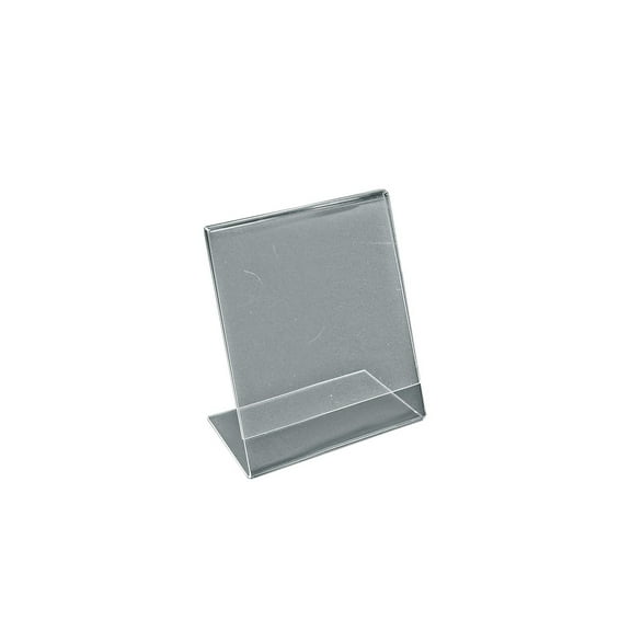 Azar 112726 4" W x 6" H L-Shaped Acrylic Sign Holder, 10Pack