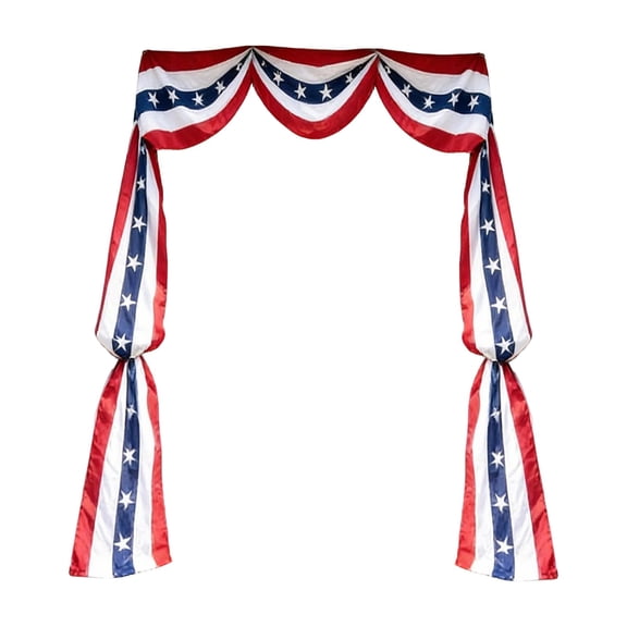 Meiiso 4Th of July American Flag Bunting, Patriotic Door Outdoor Porch Decor, 1 Banner, Independence Day, Courtyard Decor