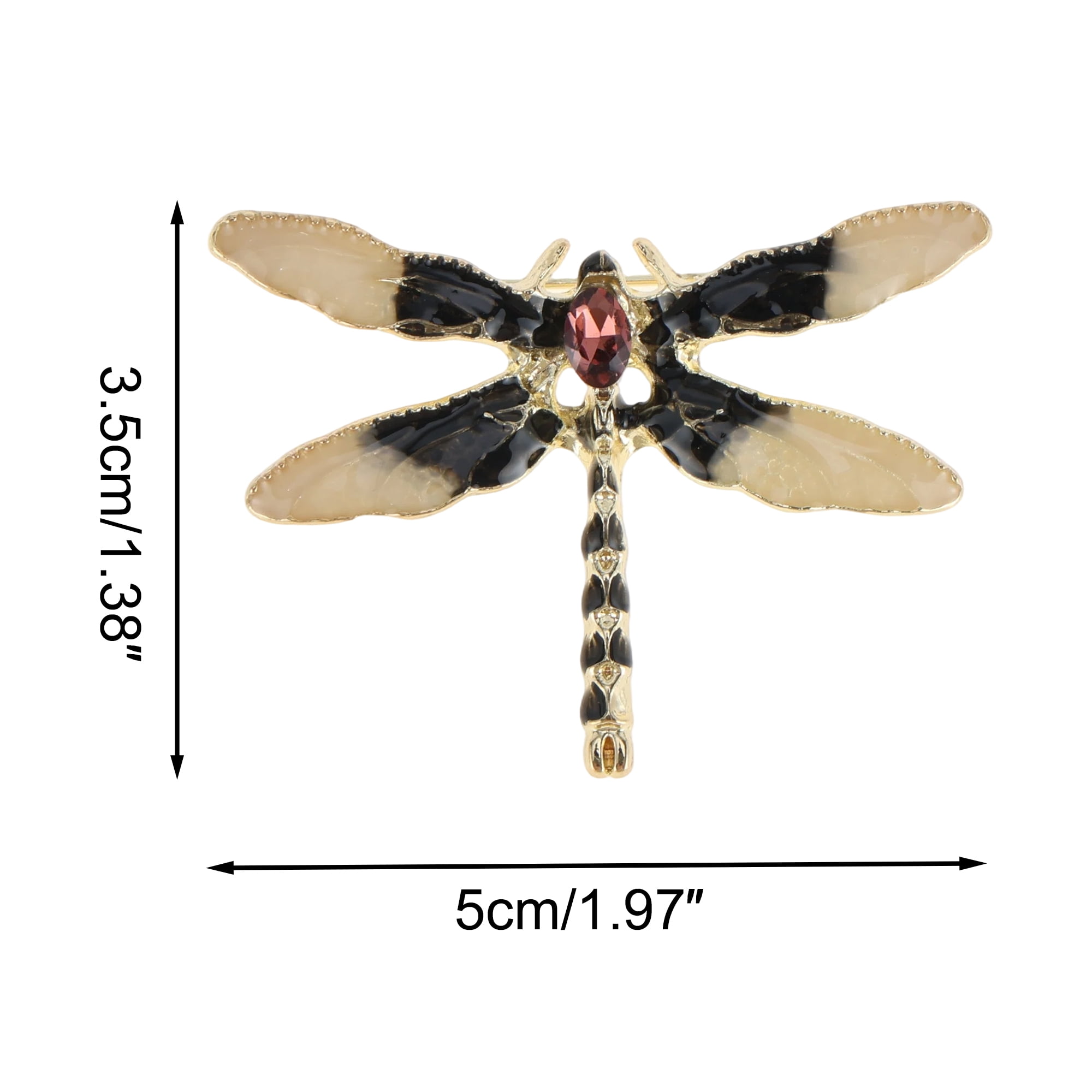 Unique Bargains Elegant Dragonfly Brooch for Coats, Jackets, Dresses, and More Coffee