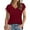 Red, variant on Women's Tops Short Sleeve Plus Size 2025 Spring and Summer New Border European and Clothing Hot Style Solid Color V Neck Short Sleeve Loose T Shirt for Women Shirts for Women Plus Size Sexy