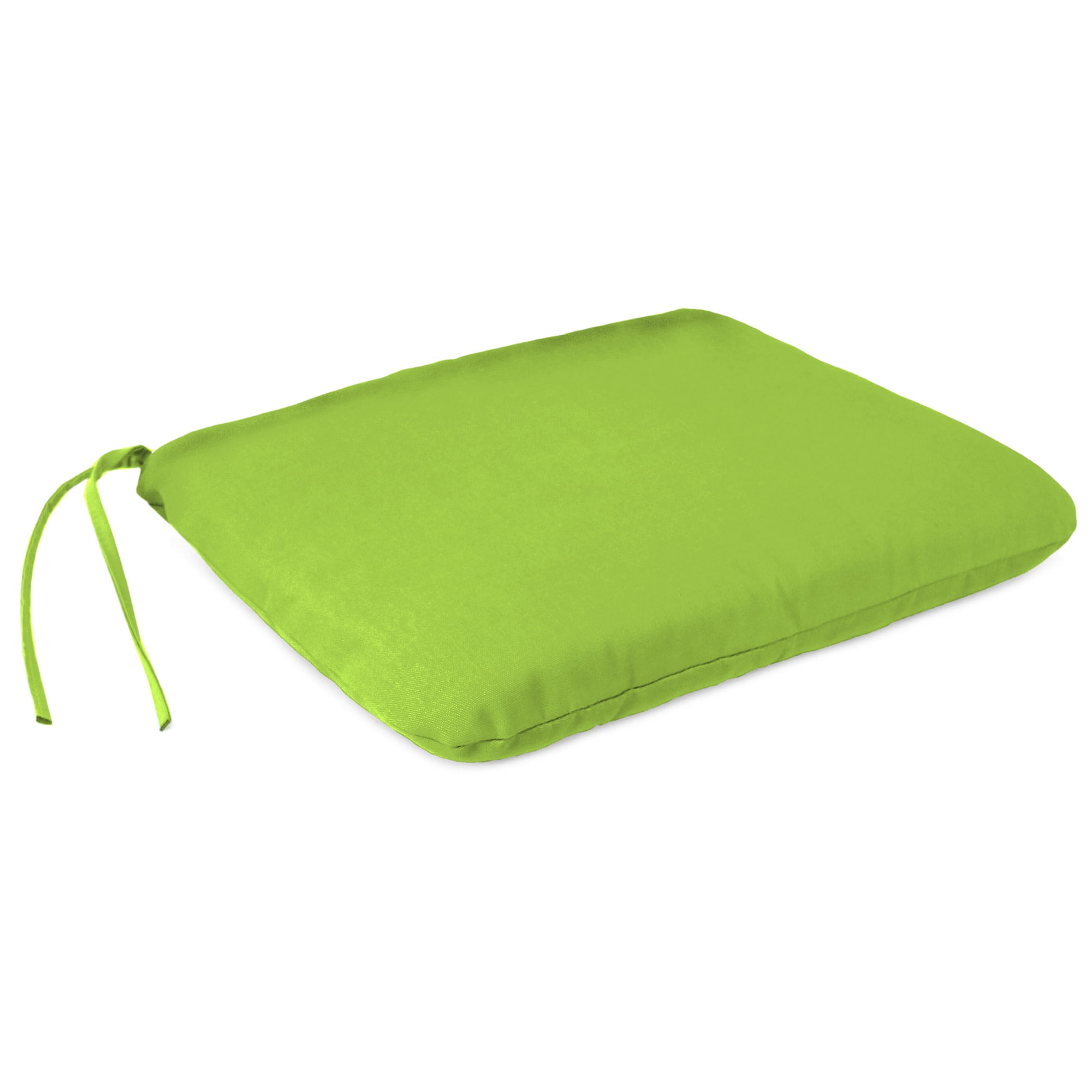 Jordan Manufacturing 20.25" x 20.75" Greenery Lime Green Solid Square Outdoor Chair Pad Seat Cushion with Ties
