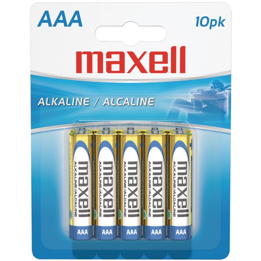 Maxell 723810 AAA Alkaline Batteries, 10Pack, Carded