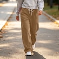 thumbnail image 7 of Tqcoqu Women's Wide Leg High Waist Sweatpants, Casual Straight Leg Drawstring Elastic Waist Long Jogger Pants with Pockets For Winter, 7 of 7
