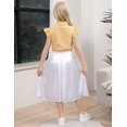 thumbnail image 6 of Oyang Little Girl's Pleated Elastic High Waist Swing A-line Chiffon Flared Midi Skirt 3-12Y, 6 of 10