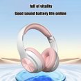 thumbnail image 3 of Clearance! Wireless Bluetooth Noise Cancelling Headphones, Over Ear Bluetooth Headphones, HD Call Low Delay, HiFi Stereo Sound, Wired & Wireless Modes, Folding Headset, for Travel, Home, Work Pink, 3 of 6