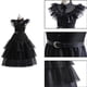 thumbnail image 4 of Children's Holiday Dress Elegant Girls Black Princess Dress with Ruffled Sleeves and Layered Skirt Perfect for Parties and Special Occasions, 4 of 6
