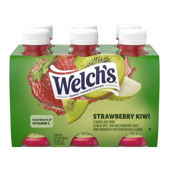 Welch's Strawberry Kiwi Drink, 10 Fl Oz On-the-Go Bottle (Pack of 6)