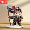 thumbnail image 6 of Patriotic 2D Decorative Ornament, 4th of July Independence Day Handicraft, Tabletop Accent for Living Room Foyer Entryway, Sleek indoor Shelf Decor Ideal for Patriotic Holiday Home Casual Adornment, 6 of 6