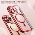 thumbnail image 3 of JETech Electroplated Case for iPhone 13 Pro 6.1-Inch, Camera Lens Full Protection, Compatible with MagSafe Wireless Charging, Shockproof Soft TPU Phone Cover (Bright Red), 3 of 7