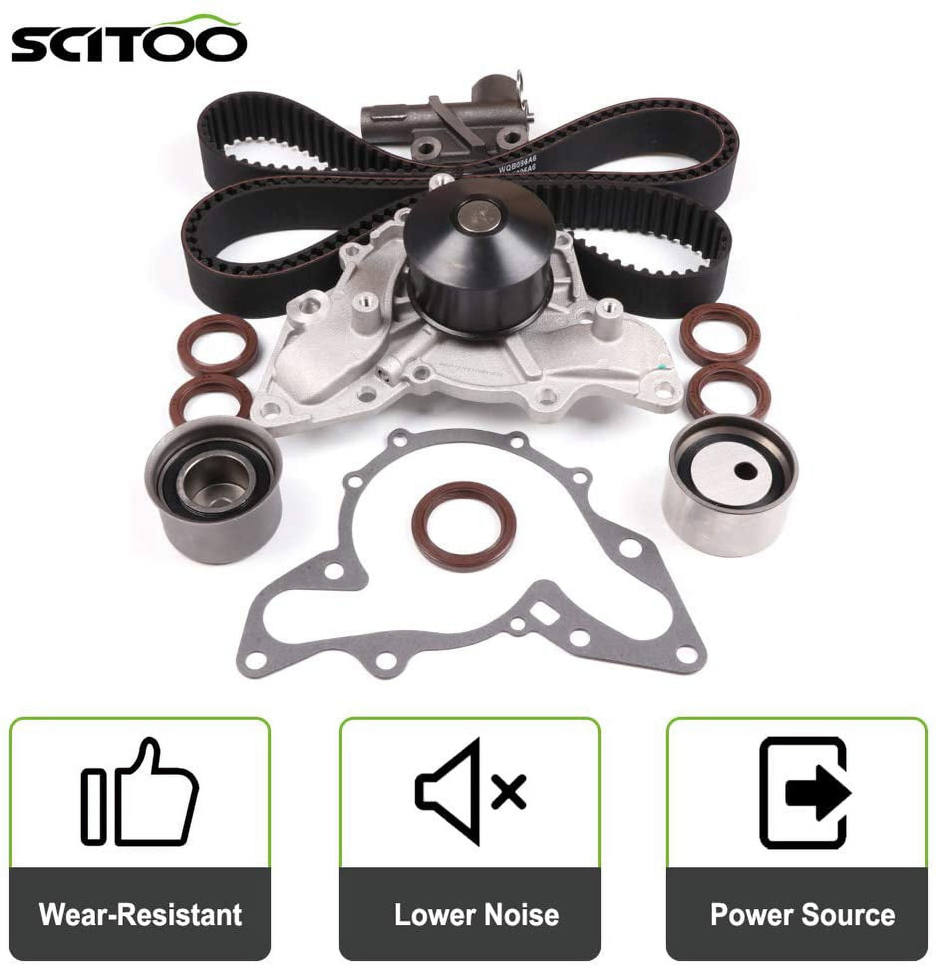 SCITOO Timing Belt Component Kit Water Pump Fits 03-06 Kia Sorento 3.5L V6  DOHC 24v Fits select: 2003-2006 KIA SORENTO EX/LX