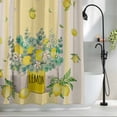 thumbnail image 2 of Lemon Leaves Plant Fabric Shower Curtain Tree Yellow Green Washable Shower Curtains for Bathroom, Waterproof Bath Curtain with Hooks Home Decor 36x72in, 2 of 8
