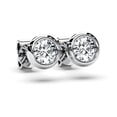 thumbnail image 3 of Pendientes SIGALIT Moissanite con bisel de 1 quilate en plata de ley, 3 of 6