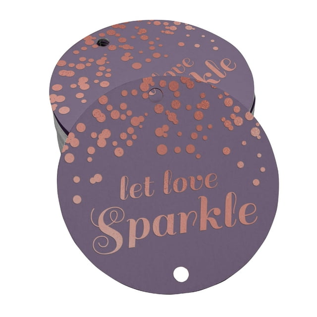 Inkdotpot Let Love Sparkle Wedding Bottle Tag Real Rose Gold Foil Favor Hang Tags Pack Of 100