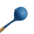 thumbnail image 3 of The Pioneer Woman Silicone Soup Ladle with Olivewood Handle, Blue, 3 of 6
