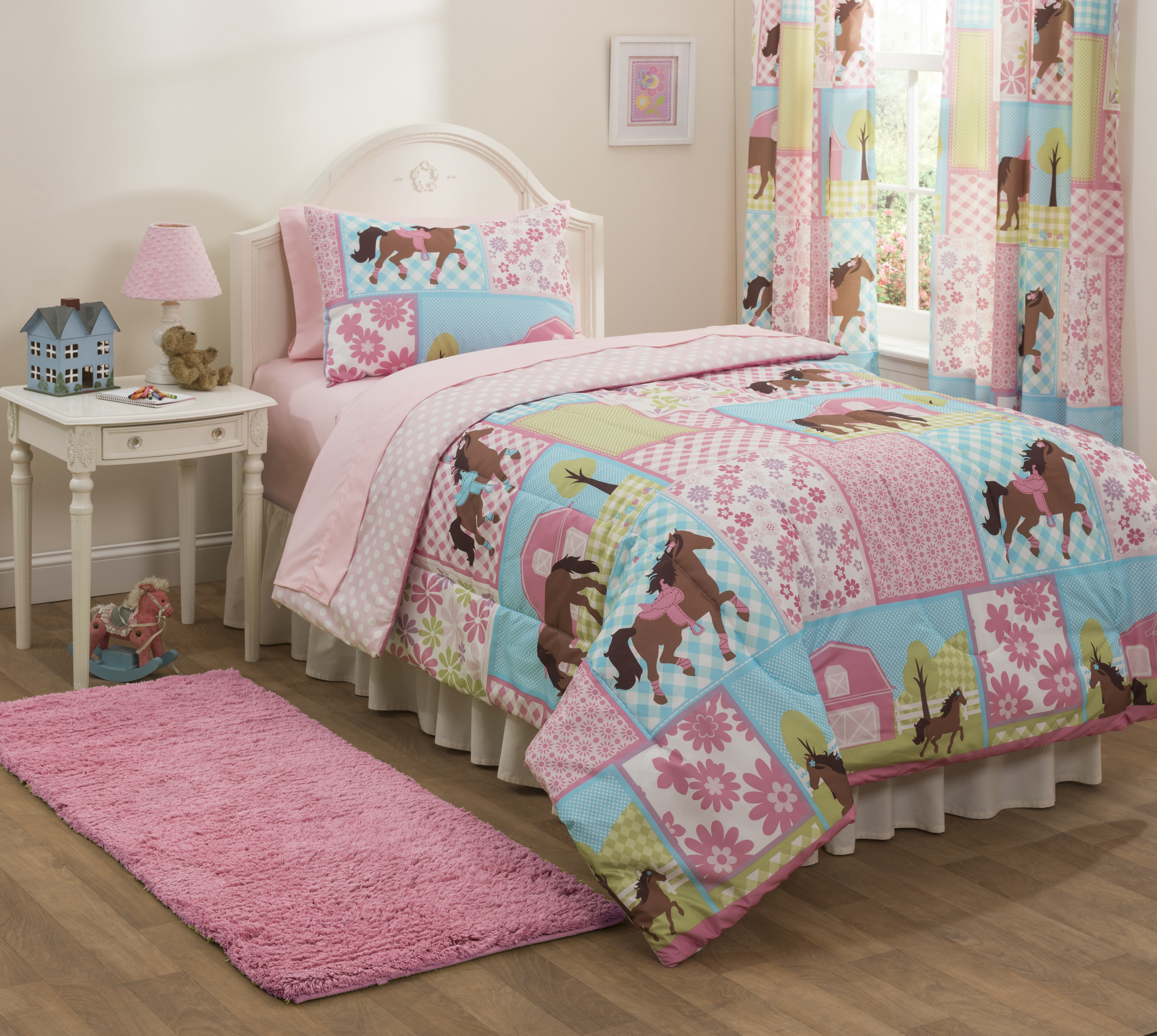 NEW Twin Size Horse Pony Bed in Bag Comforter Bedding Set ...