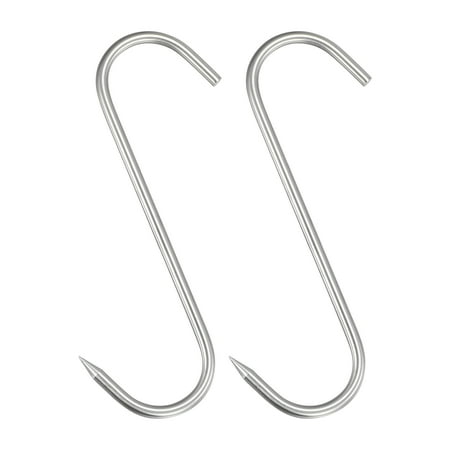 

Uxcell 11.81 Meat Hooks 0.31 Thick Stainless Steel S-Hook Meat Processing Hanging 2Pack
