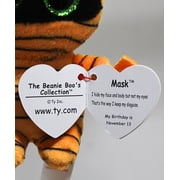 Ty Beanie Boos (Plastic Key Clip) - Mask the Orange Mummy – Glitter Eyes - Stuffed Animal