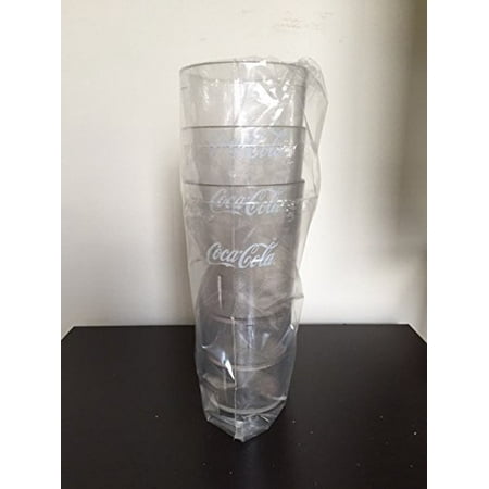 

New (3) Coke Coca Cola Restaurant Clear Plastic Tumblers Cups 24 oz Carlisle