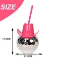 thumbnail image 2 of 2 piezas de bola de discoteca, sombrero de vaquera rosa, tazas con pajitas, suministros para fiesta de vaquero occidental, suministros para fiesta de niña soltera., 2 of 8