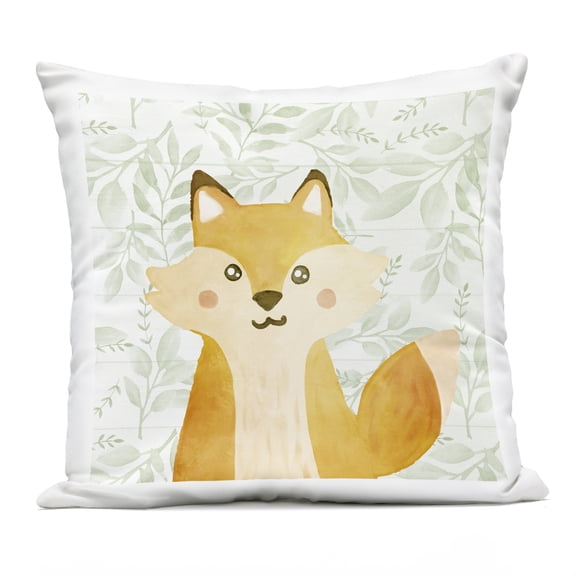 Stupell Industries Joyful Fox on Botanicals Design by Kim Allen Outdoor Printed Pillow