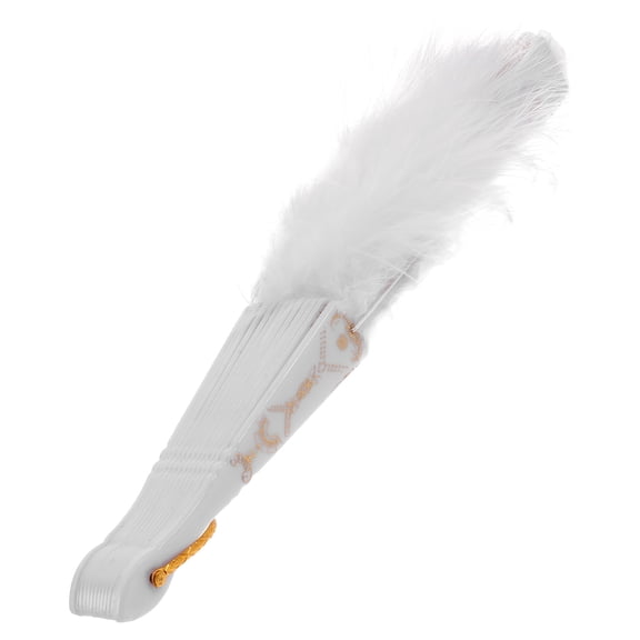 BESTYASH Embroidered White Folding Fan Handmade Elegant Fan for Wedding Party and Performance