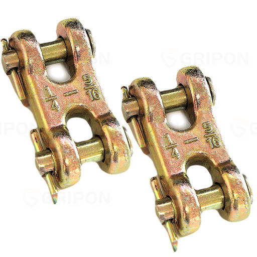 Gripon (Pack of 2) 5/16 Inch Safety Chain Repair Link Twin Clevis
