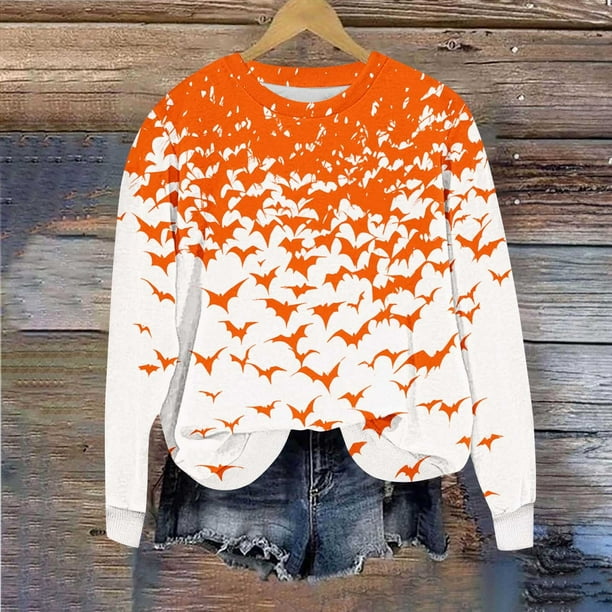 Ailaofu Spooky Season Sweatshirts Halloween Sweatshirt Women - Halloween Graphic Crewneck Tops Casual