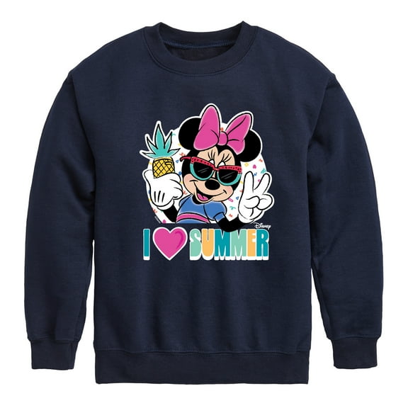 Mickey & Friends - I Love Summer - Toddler And Youth Crewneck Fleece Sweatshirt