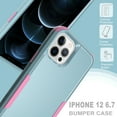thumbnail image 4 of iPhone 12 Pro Case , iPhone 12 Case , [ Teal + Pink ] Shockproof Heavy Duty Armor Protective Phone Cases Hard Rugged Bumper Cover for iPhone 12 / 12 Pro 6.1 inch, 4 of 7