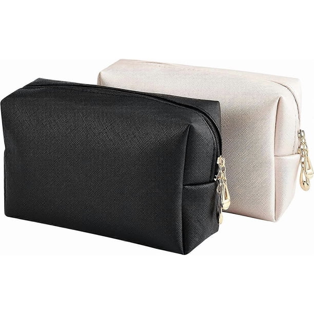 2pcs Makeup Bags, Travel Cosmetic Bags Small Waterproof Toiletry Bag Make up Pouch for Women Girls Storage Organzier (Black&White)