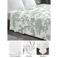 thumbnail image 5 of King Size Flat Sheet Only, Green Flower Soft Brushed Microfiber Bed Sheets, Farmhouse Vintage Boho Leaf Spring Hotel Quality Breathable Bedding Top Sheet, Easy Care, 105"x98", 5 of 9