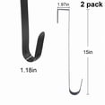 thumbnail image 5 of iHomeGarden 12"+15" Premium Multi-Purpose Over Door Hanger: Slim Metal Hook for Bathroom Towels, Bedroom Coats & Holiday Wreaths, Black (Indoor/Outdoor), 5 of 8