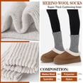 thumbnail image 2 of Merino Wool Boot Socks Size 5-9 Thermal Winter Warm Thick Cozy Hiking Socks for Men Women 3 Pairs, 2 of 6