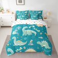 thumbnail image 2 of Castle Fairy Cute Jungle Dino Bedding Comforter Set 7 Pieces for Kids Teens Boys,Cartoon Rainbow Dinosaur Full Bedding Set Lightweight,Kawaii Animal Fitted Sheet Flat Sheet,Breathable Home Decor, 2 of 8