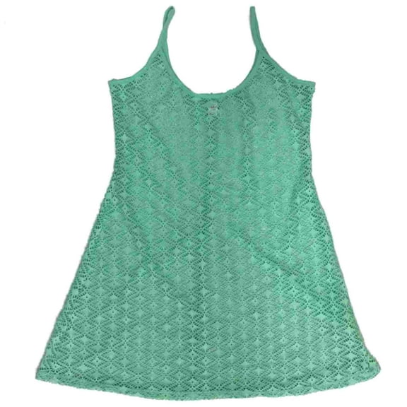 Junior Womens Aqua Green Lace Dress Style Swim Suit Cover Up XL
