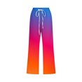 thumbnail image 4 of Plebaso Capri Pants for Women 2025 Drawstring Wide Leg Cropped Trousers Summer Gradient Color Casual Pants, 4 of 5